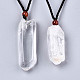 Natural Quartz Crystal Pendant Necklaces(NJEW-S421-031)-1