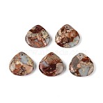 Natural Shoushan Stone Pendants, Teardrop Charms, 19.5~20.5x20~21x5.5~6.5mm, Hole: 1.4~1.5mm(G-Q601-07A)