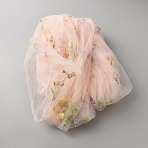 Polyester Fabrics, Clothing Accessories, Rectangle with Flower, PeachPuff, 1300x0.8mm, 2 yards/pc(DIY-WH0622-515B)