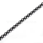 304 Stainless Steel Rolo Chains, Unwelded, with Spool, Ion Plating(IP), for Jewelry Making, Electrophoresis Black, 3x1mm, about 32.8 Feet(10m)/roll(CHS-H007-50B)