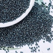 MIYUKI Delica Beads, Cylinder, Japanese Seed Beads, 11/0, (DB0451) Galvanized Dark Steel Blue, 1.3x1.6mm, Hole: 0.8mm, about 2000pcs/bottle, 10g/bottle(SEED-JP0008-DB0451)