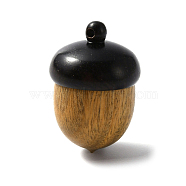 Wooden Acorn Box Jewelry Pendants, Autumn Acorn Charm, with Screw Cap, Secret Canister, Peru, 29~30x20~21mm, Hole: 1.4~1.8mm, Inner Diameter: 13mm(WOOD-WH0027-33D)