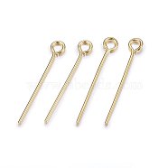 304 Stainless Steel Eye Pins, Golden, 18mm, Hole: 1.5mm, Pin: 0.6mm(STAS-F174-10G-A)