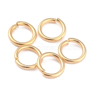 Rack Plating Brass Jump Rings, Open Jump Rings, Long-Lasting Plated, Real 24K Gold Plated, 4x0.6mm, Inner Diameter: 2.8mm(X-KK-O139-18C-G)