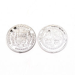 Plastic Game Coins, for Party Children Toys, Flat Round, Silver, 31x2mm, 100pcs/bag(AJEW-WH0258-020A)