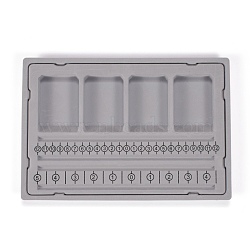 PE and Flocking Bead Design Boards, with Graduated Measurements, DIY Beading Jewelry Making Tray, Rectangle, Gray, 28.5x19.5x1.7cm, 2pcs/set(TOOL-O005-07)