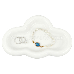 Cloud Shape Ceramic Jewelry Plate, for Rings Bracelets Necklaces, WhiteSmoke, 135x210x28mm(AJEW-WH0518-28)