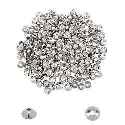 Apetalous 304 Stainless Steel Bead Caps, Stainless Steel Color, 3x1mm, Hole: 0.8mm, 200pcs/box(STAS-UN0010-84P)