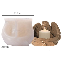 Angel DIY Silicone Molds, Aromatherapy Candle Holder Moulds, Candlestick Making Molds, White, 10.2x10.9x13.8cm(PW-WG29607-01)