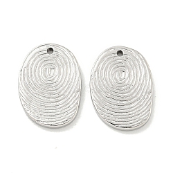 Non-Tarnish 304 Stainless Steel Pendants, Oval Charms, Stainless Steel Color, 17.5x12.5x1.9mm, Hole: 1.2mm(STAS-L278-048P)