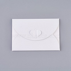 Retro Colored Pearl Blank Mini Paper Envelopes, Wedding Party Invitation Envelope, DIY Gift Envelope, Heart Closure Envelopes, Rectangle, White, 7.2x10.5cm(DIY-WH0041-A14-A)