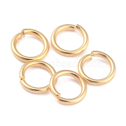 Rack Plating Brass Jump Rings, Open Jump Rings, Long-Lasting Plated, Real 24K Gold Plated, 4x0.6mm, Inner Diameter: 2.8mm(X-KK-O139-18C-G)