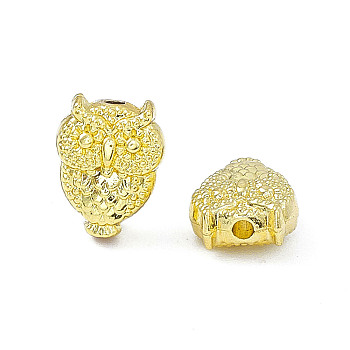 Rack Plating Alloy Beads, Owl, Light Gold, 9.5~10x7.5x4.5mm, Hole: 1.2mm