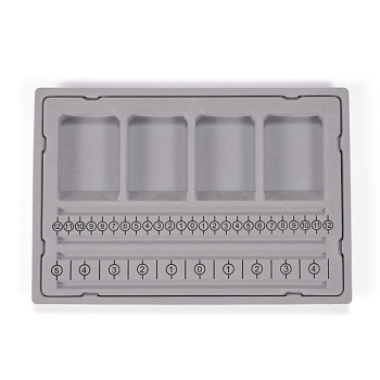 PE and Flocking Bead Design Boards, with Graduated Measurements, DIY Beading Jewelry Making Tray, Rectangle, Gray, 28.5x19.5x1.7cm, 2pcs/set