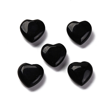 Glass Beads, Half Drilled, Heart, Black, 12x12x5mm, Hole: 1.2mm