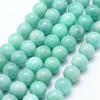 Natural Amazonite Beads Strands, Round, 9mm, Hole: 0.8mm, about 44pcs/strand, 15.7 inch(40cm)