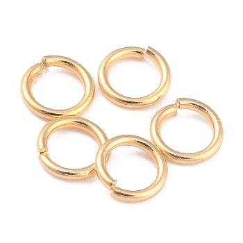 Rack Plating Brass Jump Rings, Open Jump Rings, Long-Lasting Plated, Real 24K Gold Plated, 4x0.6mm, Inner Diameter: 2.8mm