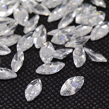 4mm Clear Horse Eye Cubic Zirconia Cabochons