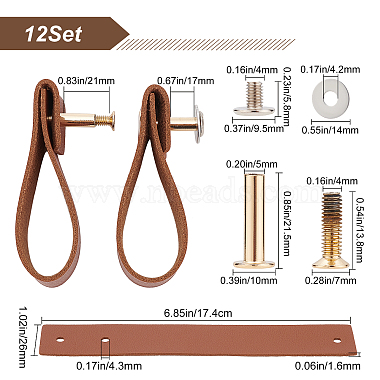 Tirador de manija de gabinete de cuero de imitación(DIY-WH0258-80A)-2