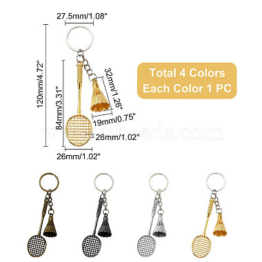 4Pcs 4 Colors Zinc Alloy Keychain(KEYC-UN0001-07)-2