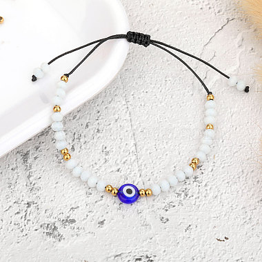 White Evil Eye Glass Bracelets