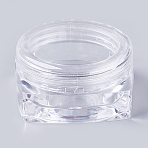 3G PS Plastic Empty Portable Facial Cream Jar, Refillable Cosmetic Containers, with Screw Lid, Clear, 3.1x3.1x1.6cm, Capacity: 3g(MRMJ-WH0020-02)