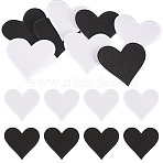 8Pcs 2 Colors Polyester Iron on Sew On Patches, Hot Melt Adhesive, Cloth Appliques, Heart, Mixed Color, 66.5x71x1.5mm, 4pcs/color(PATC-TA0001-34A)