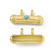 Ion Plating(IP) 304 Stainless Steel Pendants, with Synthetic Turquoise, Bar Charms, Golden, 15x33.5x10mm, Hole: 3.5mm(STAS-H178-10G-B)