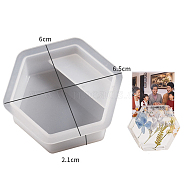 DIY Memo Photo Holder Food Grade Silicone Molds, Resin Casting Molds, for UV Resin, Epoxy Resin Craft Making, Hexagon, 65x60x21mm(SIMO-PW0020-08D)