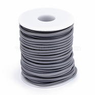 Hollow Pipe PVC Tubular Synthetic Rubber Cord, Wrapped Around White Plastic Spool, Gray, 4mm, Hole: 2mm, about 16.4 yards(15m)/roll(RCOR-R007-4mm-10)