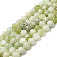 Natural New Jade Beads Strands, Round, 10mm, Hole: 1mm, about 37pcs/strand, 14.76''~14.96''(37.5~38cm)(G-K340-A01-03)