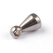 304 Stainless Steel Charms, Chain Extender Drop, Teardrop, Stainless Steel Color, 6x3mm, Hole: 1mm(STAS-E104-32P)