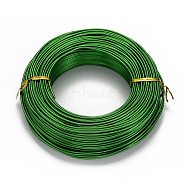 Round Aluminum Wire, Flexible Craft Wire, for Beading Jewelry Doll Craft Making, Green, 12 Gauge, 2.0mm, 55m/500g(180.4 Feet/500g)(AW-S001-2.0mm-25)