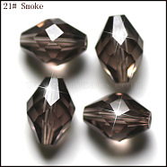 Imitation Austrian Crystal Beads, Grade AAA, Faceted, Bicone, Gray, 8x11mm, Hole: 0.9~1mm(SWAR-F054-11x8mm-21)