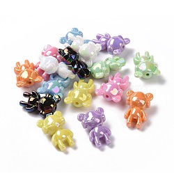 Opaque Acrylic Imitation Shell Beads, Girl, Mixed Color, 34x23.5x15.5mm, Hole: 3mm(X-OACR-2357-11G)