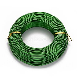 Round Aluminum Wire, Flexible Craft Wire, for Beading Jewelry Doll Craft Making, Green, 12 Gauge, 2.0mm, 55m/500g(180.4 Feet/500g)(AW-S001-2.0mm-25)