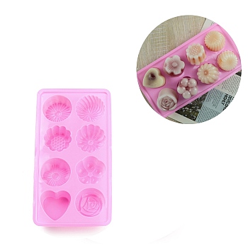 Flower Heart DIY Silicone Fondant Molds, Resin Casting Molds, for Chocolate, Candy, UV Resin, Epoxy Resin Craft Making, 230x120x26mm, Inner Diameter: 43~48x44~48mm