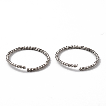 304 Stainless Steel Open Jump Rings, Twist Ring, Stainless Steel Color, 16x1mm, Inner Diameter: 15mm