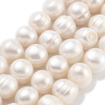 Natural Cultured Freshwater Pearl Beads Strands, Potato, Old Lace, 11~12mm, Hole: 0.6mm, about 17~18pcs/strand, 7.09~7.48 inch(18~19cm)