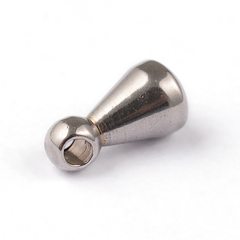 304 Stainless Steel Charms, Chain Extender Drop, Teardrop, Stainless Steel Color, 6x3mm, Hole: 1mm