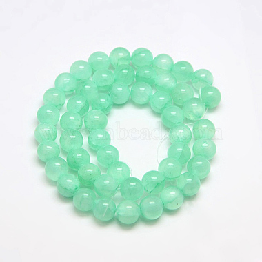 Perles de jade vert naturel teintées(JBS053-4MM-27)-2