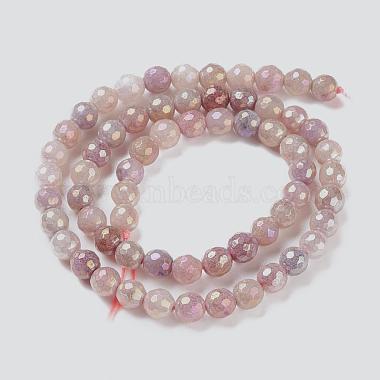 Round Natural Electroplated Strawberry Quartz Beads(G-P447-B04-01)-2