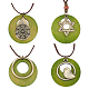 4Pcs 4 Styles Tibetan Style Alloy Pendant Necklaces Set with Faux Suede Cords(NJEW-AN0001-73)-1