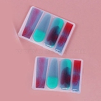 DIY Silicone Hair Clip Molds, Resin Casting Molds, for UV Resin, Epoxy Resin Jewelry Making, Rectangle & Teardrop & Column, White, 78x104x3.5mm, Inner Diameter: 70x16~25mm(DIY-Z009-07)