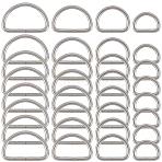 40Pcs 4 Styles Iron D Rings, Bag Buckles, Platinum, 27~45.5x20.5~29x4mm, Inner Diameter: 20~38x13~30mm, 10pcs/style(IFIN-SP0001-22P)