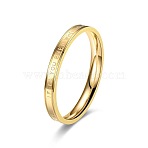 201 Stainless Steel Finger Rings, Ring with Letter, Golden, US Size 8(18.1mm)(FS-WG7AFE1-03)