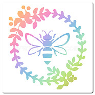 PET Plastic Hollow Out Drawing Painting Stencils Templates, Square, Bees Pattern, 300x300mm(DIY-WH0244-256)