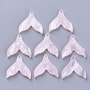 Cellulose Acetate(Resin) Pendants, Mermaid Tail, Misty Rose, 19x19x3mm, Hole: 1.2mm(X-KY-N006-05-B01)