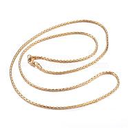 304 Stainless Steel Necklaces, Coreana Chains Necklaces, Golden, 29.53 inch(75cm)(NJEW-E080-17G)