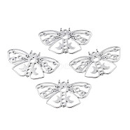 201 Stainless Steel Pendants, Butterfly, Stainless Steel Color, 24.5x44.5x1.5mm, Hole: 1.8mm(STAS-T063-180P)